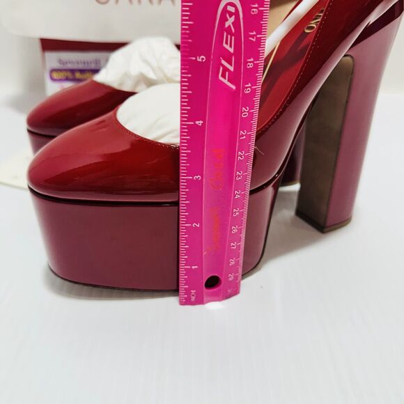NIB Valentino Garavani EU 37 US 7 Tan-Go Platform Pumps Red Patent Leather $1400 - Picture 10 of 15